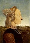 Piero Della Francesca Canvas Paintings - Portrait of Battista Sforza